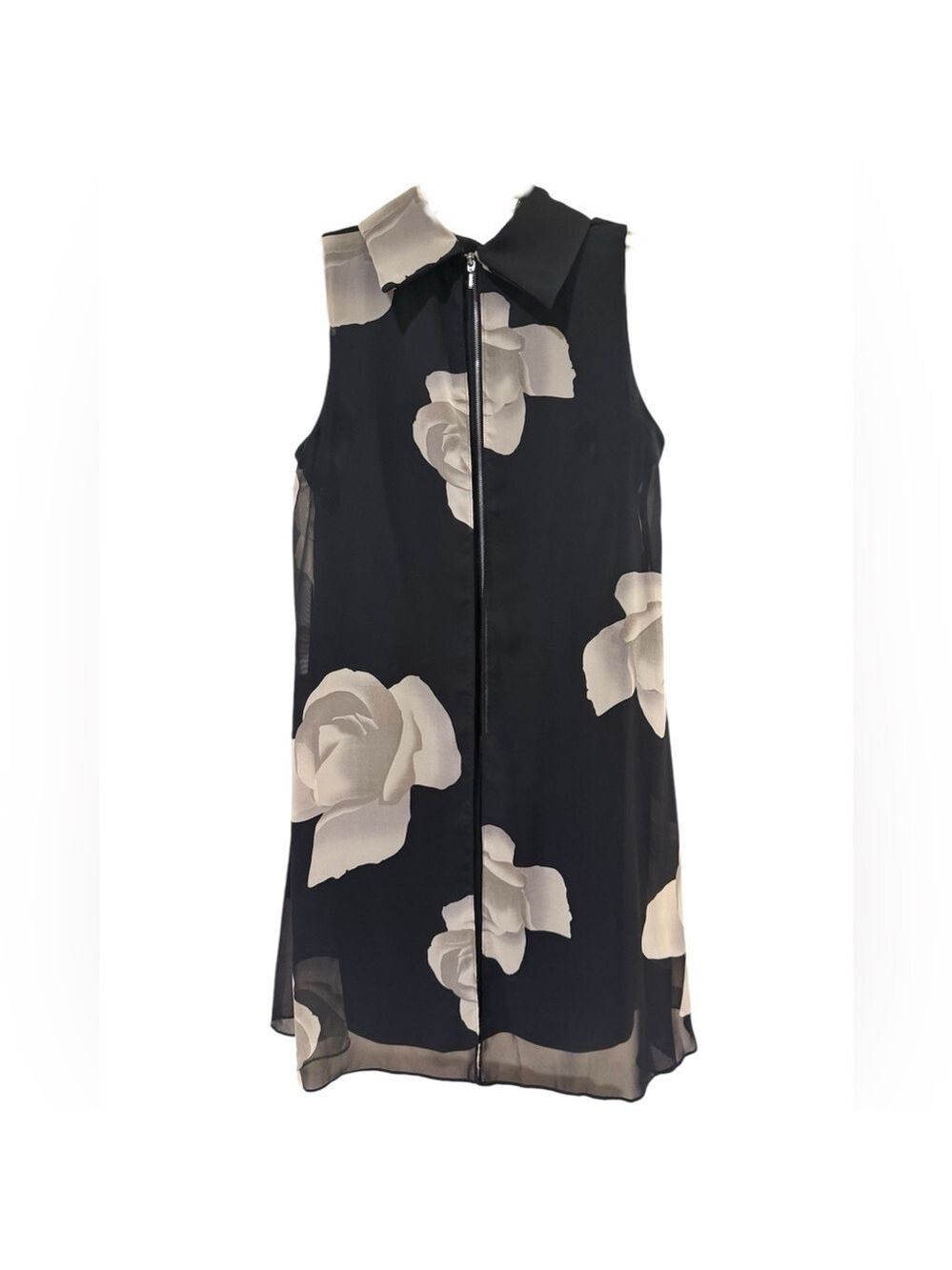 Perceptions NY Floral Sleeveless Zip Up Dress Size 10